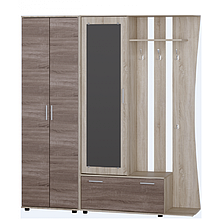 Комплект меблів у передпокій з ЛДСП Передпокій Авео 2 + Шафа ШП 1 Еверест Дуб Сонома + Трюфель