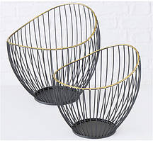 Набір 2-х чаш із металу колекція Yoko висотою 18-22см