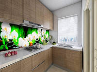 Панели на кухонный фартук ПЭТ нежные орхидеи с свечами, на двухстороннем скотче 68 х 305 см, 2 мм