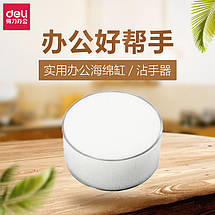 Подушка для зволоження пальців Deli 9102E поролон D78*39мм прозор корпус, фото 3