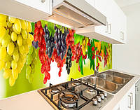 Кухонная панель на стену жесткая виноградные гроздья, с двухсторонним скотчем 62 х 205 см, 1,2 мм