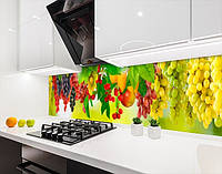 Панель кухонная, заменитель стекла виноградные гроздья, на двухстороннем скотче 68 х 305 см, 2 мм