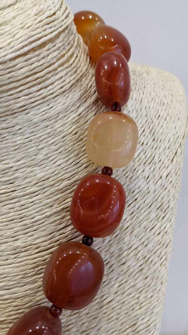 Кольє з натурального каменю Сердолик., фото 1