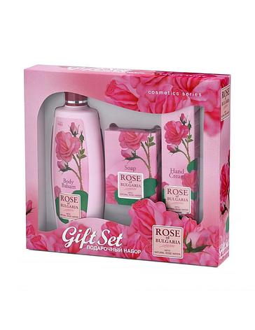 Подарунковий набір для жінок Rose of Bulgaria від BioFresh (БАЛЬЗАМ ДЛЯ ТІЛА, КОСМЕТИЧНЕ МИЛО, ДЕННИЙ КРЕМ), фото 1