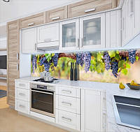 Панель на кухонный фартук жесткая виноградные гроздья, с двухсторонним скотчем 62 х 205 см, 1,2 мм