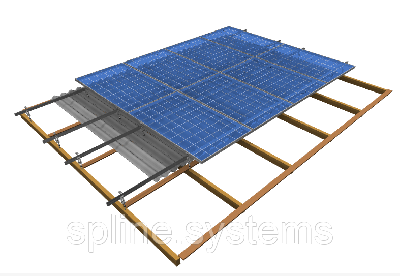 Алюмінієві кріплення для сонячних панелей на даху універсальні 5 ФЕМ