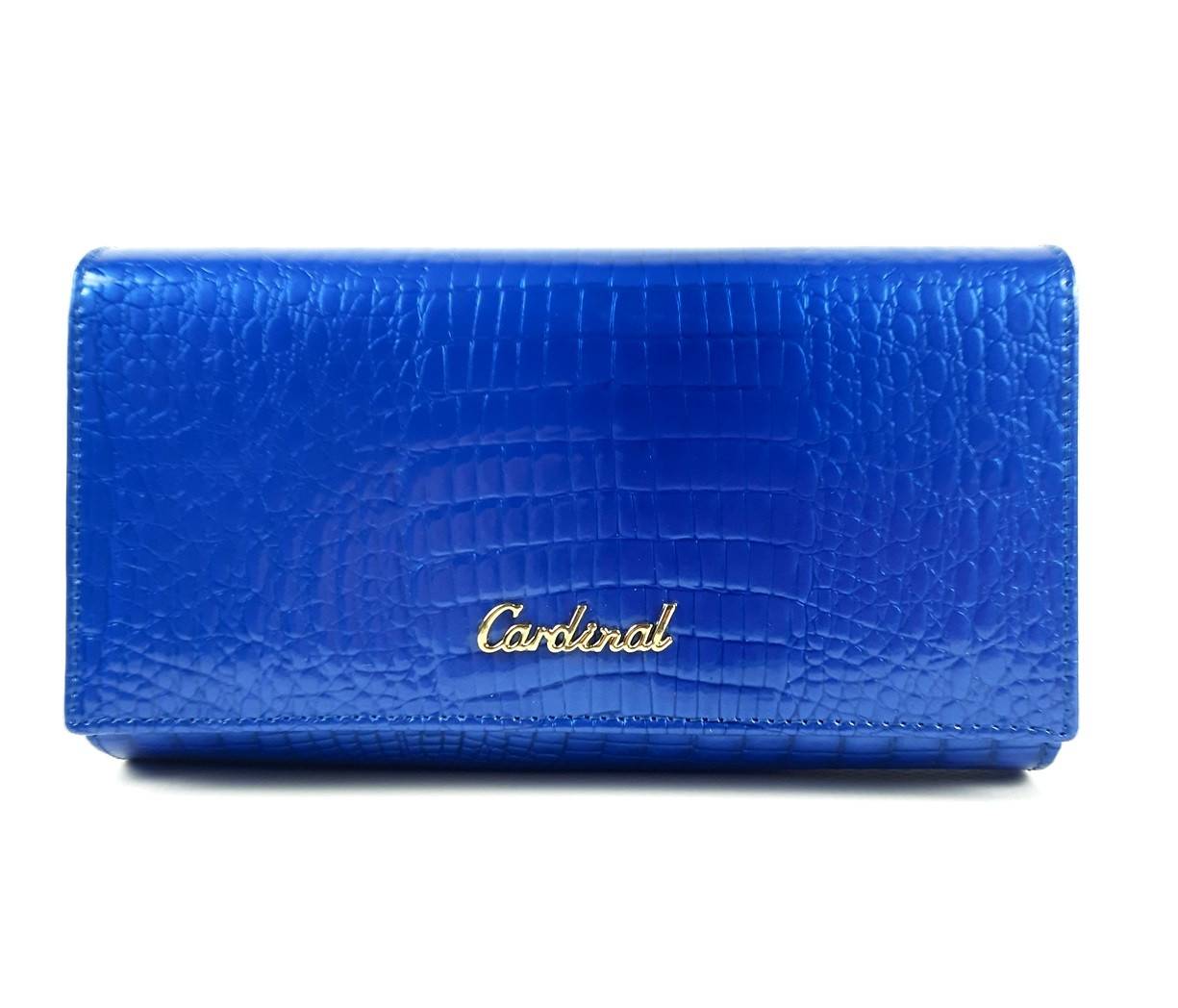Жіночий шкіряний гаманець Cardinal 17 х 4 х 10 см на кнопці Синій