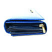 Жіночий шкіряний гаманець Cardinal 17 х 4 х 10 см на кнопці Синій, фото 4