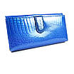 Жіночий шкіряний гаманець Cardinal 17 х 4 х 10 см на кнопці Синій, фото 6