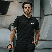 Мужская черная молодежная футболка поло, футболка для мужчины Polo Nike
