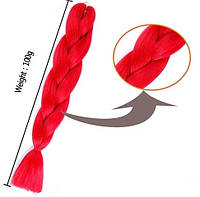 Канекалон красный 60 см в плетении