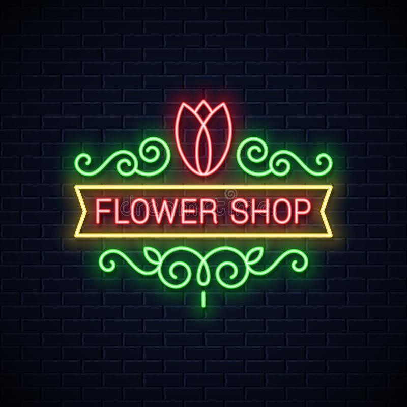 Вивіска Flower Shop неонова