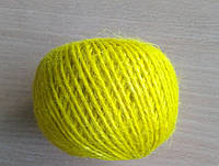 Шпагат (нитка) джутовая для рукоделия(вязания, макраме) жёлтая 100 гр.\100 м