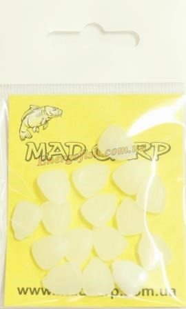 Наживка силіконова Mad Carp Кукурудза зі стопорами світлонакопичувальна 16шт