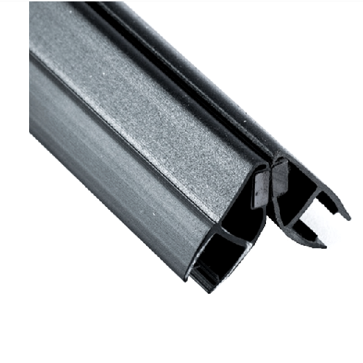 З'єднувальний профіль ПВХ HDL-210 СКЛО-СКЛО МАГНІТНИЙ (УЩІЛЬНЮВАЧ) 90 ГРАДУСІВ ЧОРНИЙ, фото 1