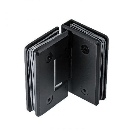 Петлі для душових з нержавійки HDL-304 СКЛО-СКЛО 90 ГРАДУСІВ В ЧОРНОМУ КОЛЬОРІ, фото 1