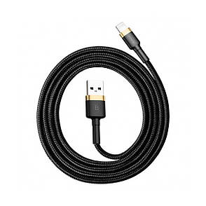 Кабель для зарядки телефона/ смартфона Baseus USB-Lightning 1.5 A 2 м Чорний/Золотистий (CALKLF-CV1), фото 1