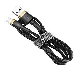 Кабель для зарядки телефона/ смартфона Baseus USB-Lightning 1.5 A 2 м Чорний/Золотистий (CALKLF-CV1), фото 3