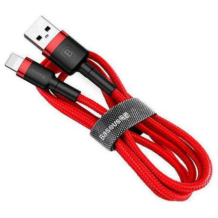 Кабель для зарядки телефона/ смартфона Baseus USB - Lightning 1.5 A 2 м Червоний/Чорний (CALKLF-C09), фото 1