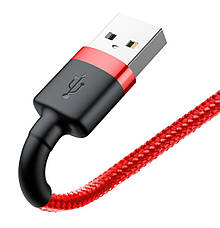 Кабель для зарядки телефона/ смартфона Baseus USB - Lightning 1.5 A 2 м Червоний/Чорний (CALKLF-C09), фото 6