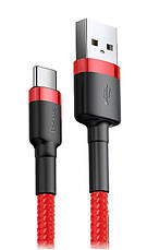 Кабель для зарядки телефона/ смартфона Baseus USB - Type-C 3 A 2 м Червоний/ Чорний (CATKLF-C09), фото 5