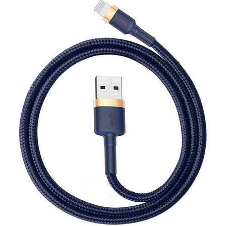 Кабель для зарядки телефона/ смартфона Baseus USB-Lightning 1.5 A 2 м Синій/Золотистий (CALKLF-CV3), фото 1