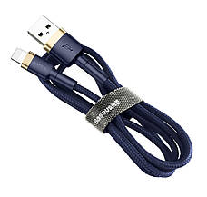 Кабель для зарядки телефона/ смартфона Baseus USB-Lightning 1.5 A 2 м Синій/Золотистий (CALKLF-CV3), фото 4