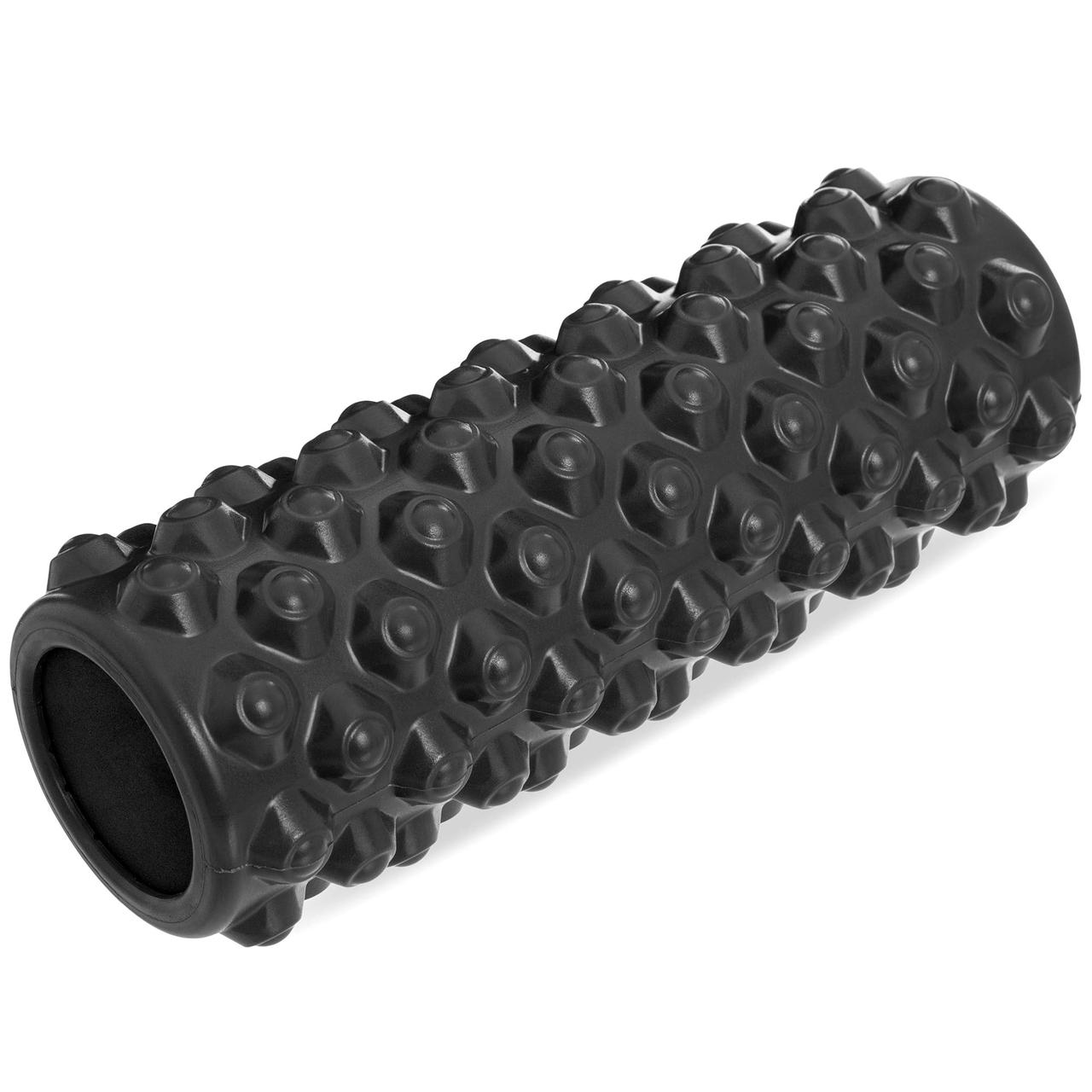 Ролер масажний мфр ролик заполонений Grid Bubble Roller Zelart 5714 розмір 36x14 см Black, фото 1