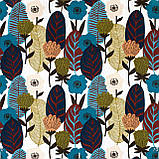 Скатертина овальна бавовна тефлонова водовідштовхувальна гідрофобна просочення білий геометричний візерунок на сірому, фото 3