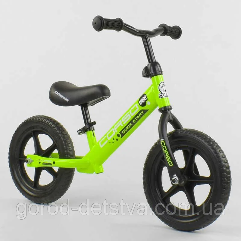 Велобіг від "CORSO" 19005 сталева рама, колесо 12" EVA (ПІНА), до 25 кг, фото 1