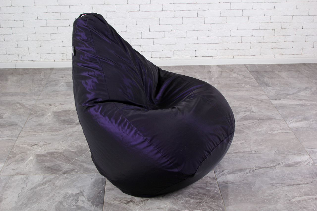 Безкаркасне Крісло мішок груша пуф XL темно-фіолетове (120х75)
