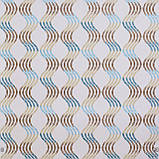 Скатертина квадратна бавовна тефлонова водовідштовхувальна гідрофобна просочення квіти на коричнево-сірому тлі, фото 3