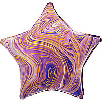Фольгована кулька Anagram 18" (45 см) Зірка агат фіолетовий purple marble