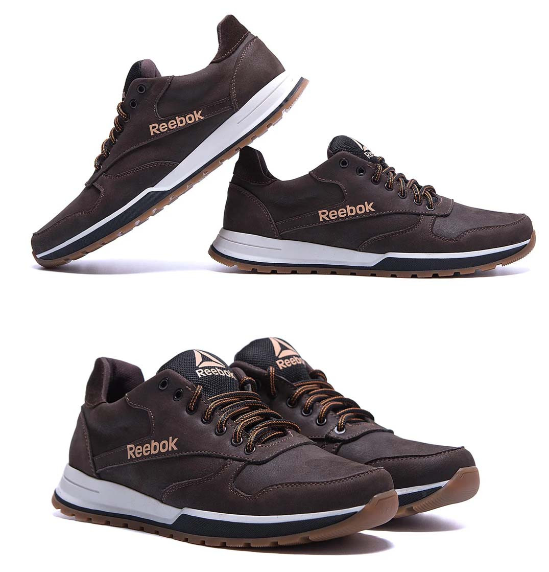 Чоловічі шкіряні кросівки Reebok (Рибок) Classic Leather Trail Chocolate, чоловічі спортивні туфлі, кеди, фото 1
