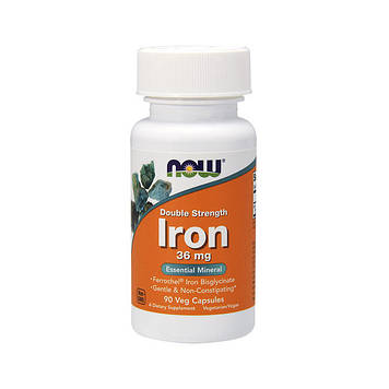 Iron 36 mg double strength (90 veg caps) NOW