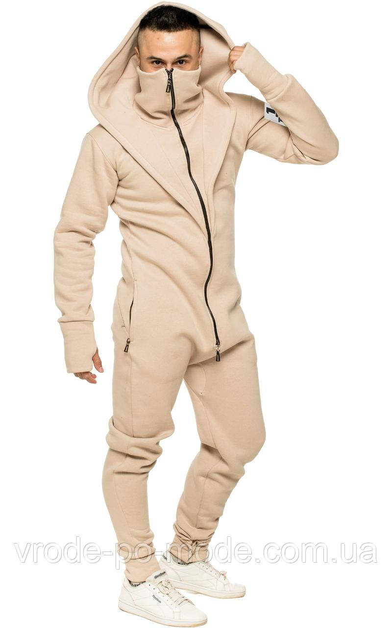 Комбінезон на флісі Ninja beige унісекс, у наявності та під замовлення, для чоловіків і жінок
