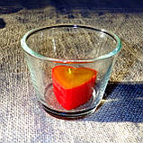 Круглый стеклянный подсвечник в комплекте с прозрачной восковой чайной свечой, фото 5