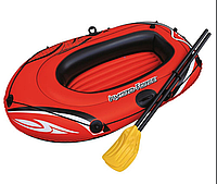 Лодка надувная одноместная с двумя веслами Bestway 61078 BW Hydro-Force Raft Set 155х93 см Red