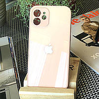 Чохол Color-Glass для Iphone 12 mini бампер з захистом камер Peach