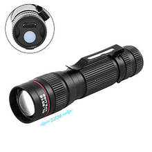 Малий карманний акумуляторний ліхтарик X-Balog Police BL-B518/ Li-ion/ 1*XPE+Cob/ Zoom/ ЗУ USB