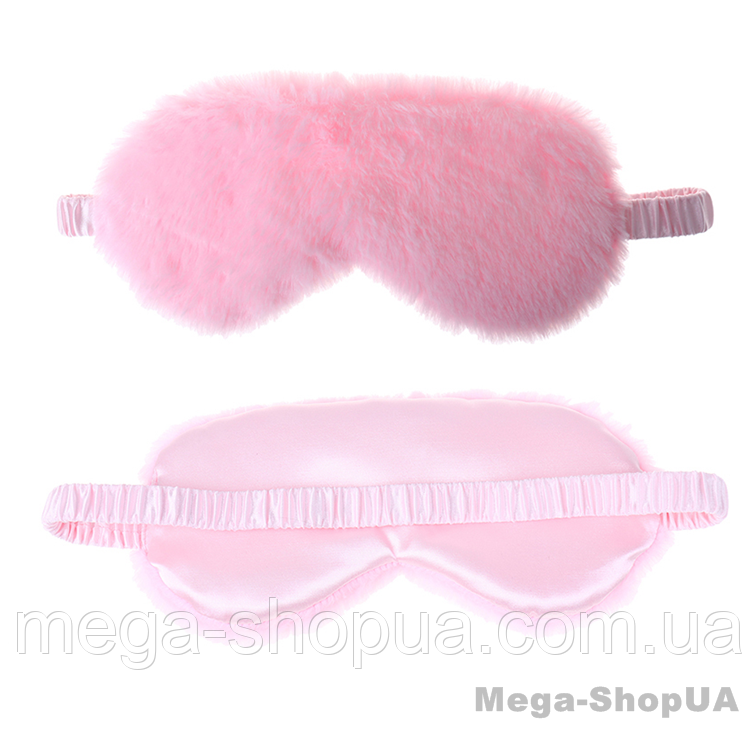 Маска для сну плюшева "Plush рожева". Пов'язка на очі дитяча. Наглазна маска жіноча