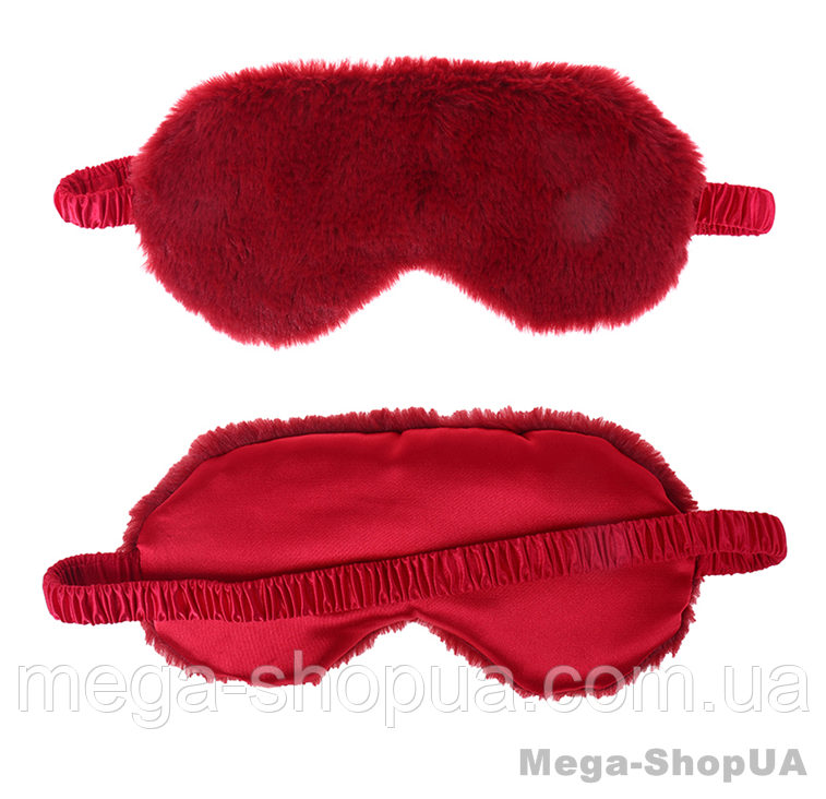 Маска для сну плюшева "Plush Червона 2". Пов'язка на очі дитяча. Наглазна маска жіноча