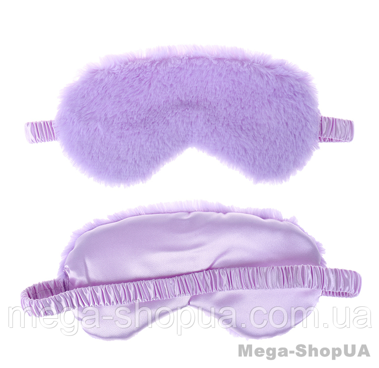 Маска для сну плюшева "Plush фіолетова".Пов'язка на очі дитяча. Наглазна маска жіноча