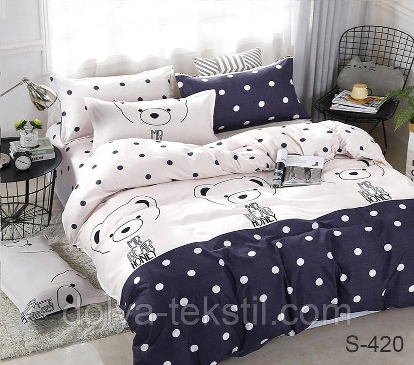 Сатин 2-спальна постільна білизна ТМ TAG з компаньйоном S420, фото 1