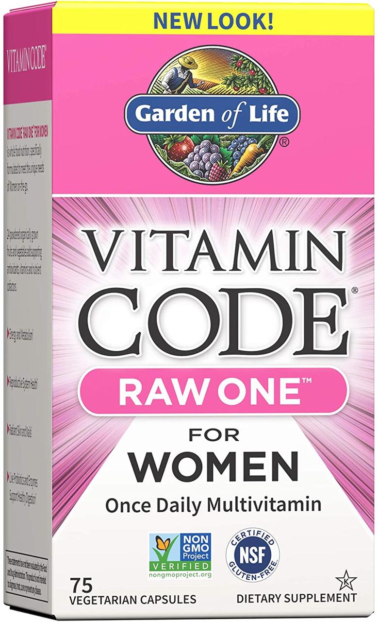 Вітаміни для жінок Garden of Life Multivitamin for Women Vitamin Code Raw One 75 капсул
