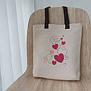Сумочка - кошик, з вишивкою "Сердечки-кут"., фото 6