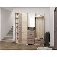 Комплект меблів у передпокій з ламінованої ДСП Бриз Комплект 4 Еверест Дуб Сонома + Трюфель