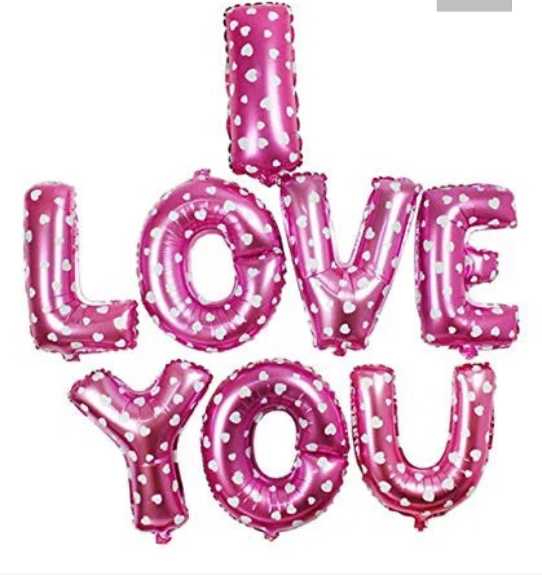 Напис із фольгованих кульок "I love you" рожевий, фото 1