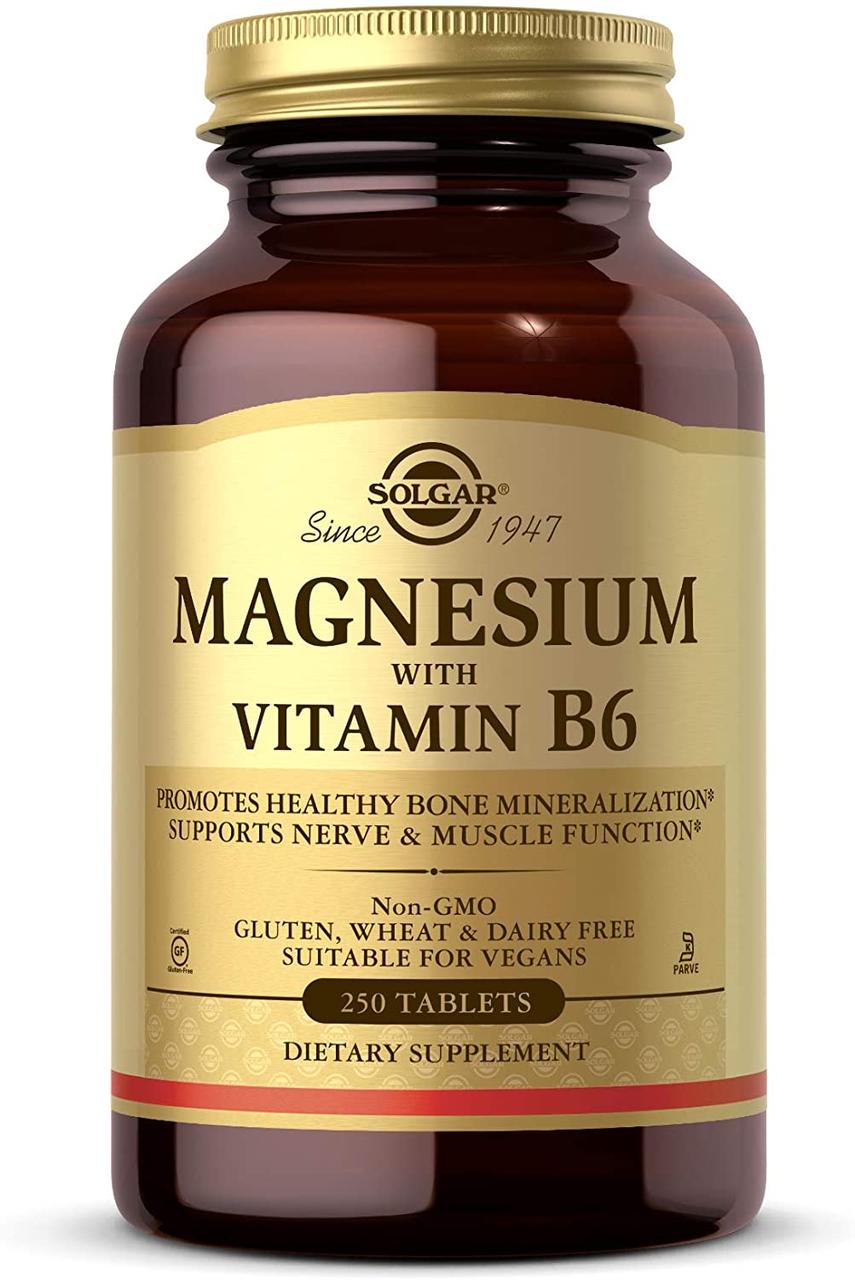 Магній і вітамін В6 солгар Solgar Magnesium with Vitamin B6 250 таблеток