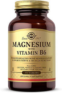 Магній і вітамін В6 солгар Solgar Magnesium with Vitamin B6 250 таблеток